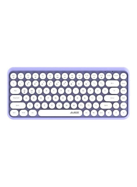Wireless Bluetooth keyboard, Cute Mini 84-key Compact Keyboard, 2.4GHz wireless connect, Typewriter ABS Retro Round Key Caps, Matte Panel, Ergonomic Design for PC Computer Laptops Purple