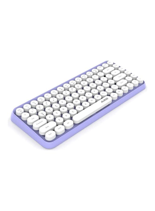 Ajazz Wireless Bluetooth keyboard, Cute Mini 84-key Compact Keyboard, 2.4GHz wireless connect, Typewriter ABS Retro Round Key Caps, Matte Panel, Ergonomic Design for PC Computer Laptops Purple  - Image 4