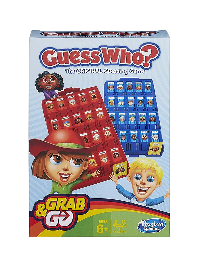 هاسبرو Grab And Go Guess Who? Game, Original Guessing Game For Kids Ages 6 And Up, Portable 2 Player Game, Travel Game For Kids