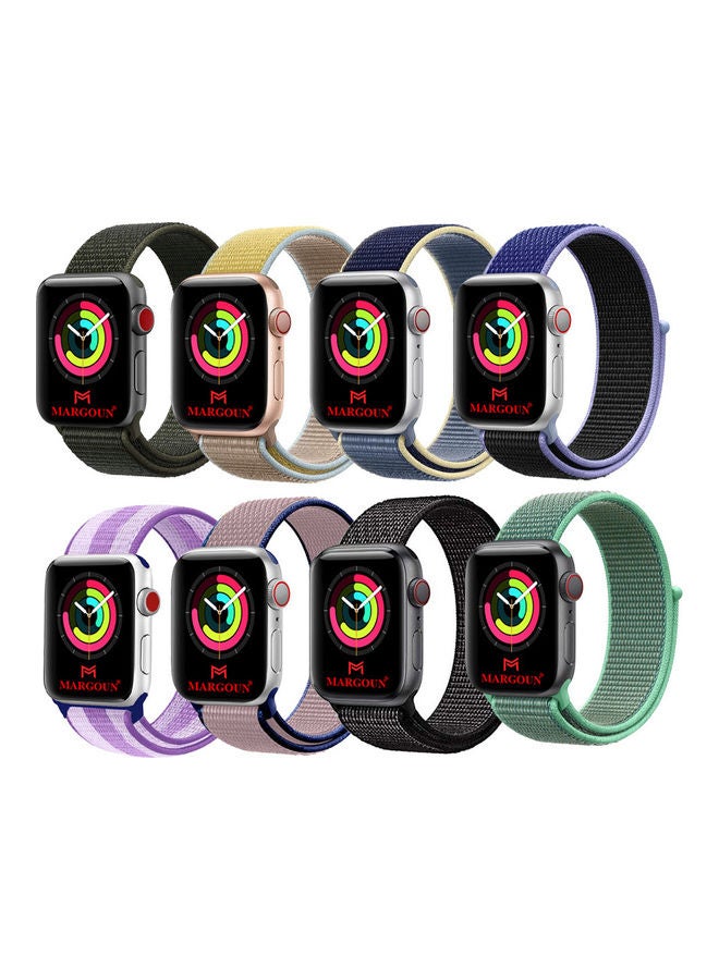 MARGOUN 8-Piece Sport Nylon Loop Replacement Band for Apple Watch Series 7/6/SE/5/4/3/2/1 42/44/45mm Multicolor Bundle12