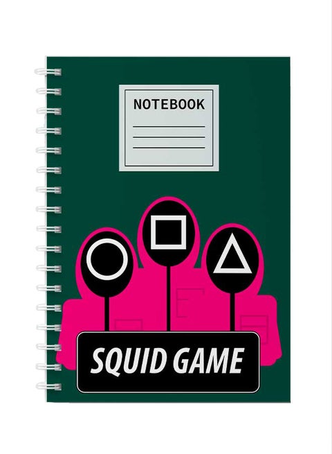 Spiral Notebook for school or business note taking with 60 sheets   - Squide Game Minions NB Green/Pink/Black/White