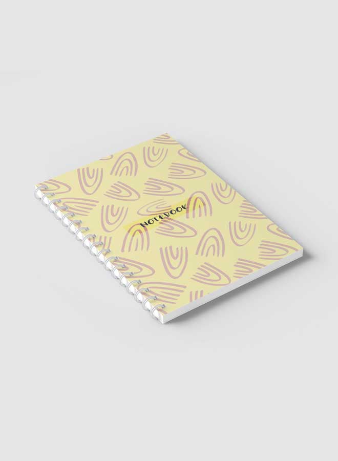 لوحة دفتر ملاحظات بسلك حلزوني للمدرسة أو تدوين ملاحظات العمل يحتوي على 60 ورقة - بتصميم رسم تجريدي وخربشات من NB متعدد الألوان - Image 2