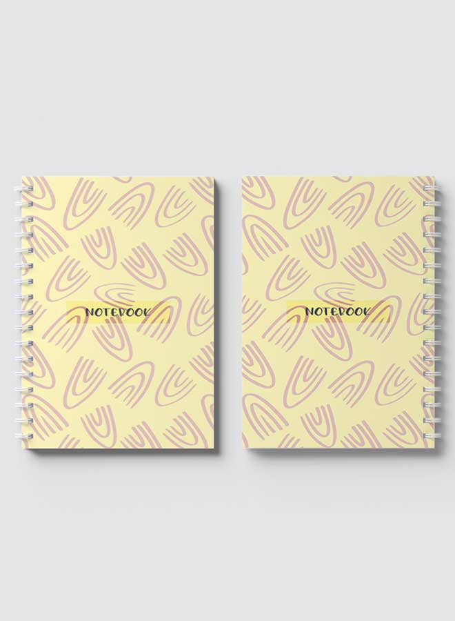 لوحة دفتر ملاحظات بسلك حلزوني للمدرسة أو تدوين ملاحظات العمل يحتوي على 60 ورقة - بتصميم رسم تجريدي وخربشات من NB متعدد الألوان - Image 4