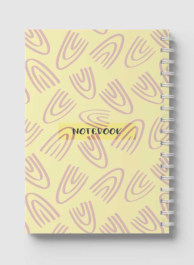 لوحة دفتر ملاحظات بسلك حلزوني للمدرسة أو تدوين ملاحظات العمل يحتوي على 60 ورقة - بتصميم رسم تجريدي وخربشات من NB متعدد الألوان - Image 5