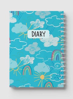 LOWHA Spiral Notebook for School or Business Note Taking with 60 sheets   - Mixed Weather Doodle Pattern Multicolour  - Image 5