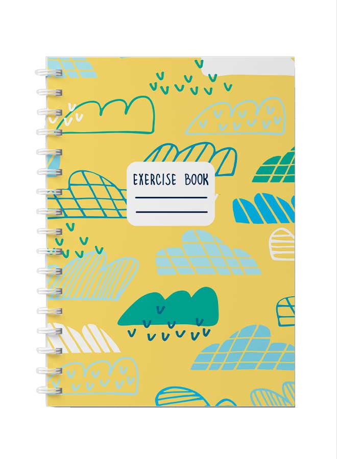 لوحة دفتر ملاحظات بسلك حلزوني للمدرسة أو تدوين ملاحظات العمل يحتوي على 60 ورقة - بتصميم سحب رسم هندسية متعدد الألوان - Image 1