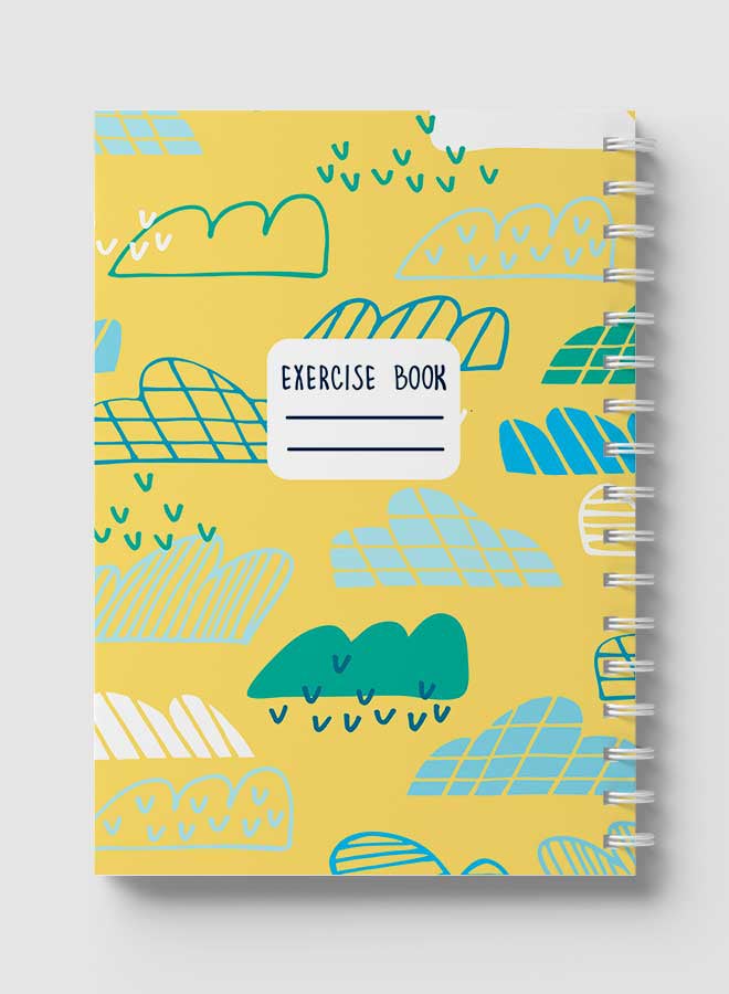 لوحة دفتر ملاحظات بسلك حلزوني للمدرسة أو تدوين ملاحظات العمل يحتوي على 60 ورقة - بتصميم سحب رسم هندسية متعدد الألوان - Image 5