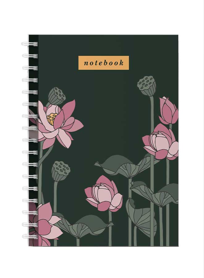 لوحة دفتر ملاحظات بسلك حلزوني للمدرسة أو تدوين ملاحظات العمل يحتوي على 60 ورقة - بتصميم زهور متعدد الألوان - Image 1