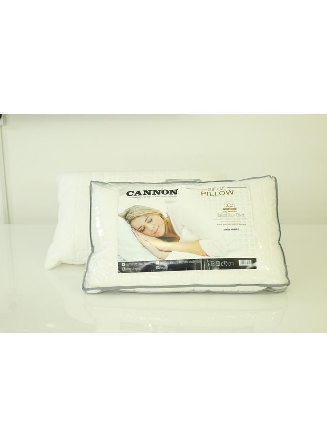 Cannon - Supreme Pillow Quilted Microfiber cotton White 50x75cm - Image 1