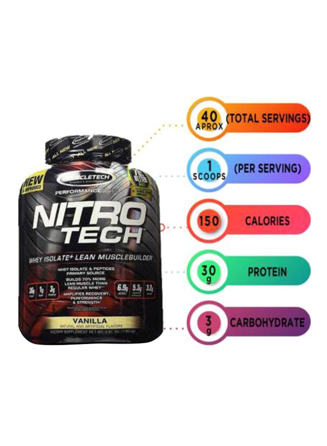 Nitro Tech Whey Isolate Lean Muscle Builder Protein Formula  Strawberry 1.8 Kg