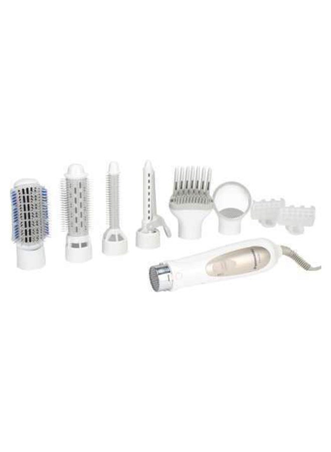 Panasonic - Hair Styler With 8 Attachments, Curler, Straightener And Dryer, Soft Pouch Eh Ka81 White - Image 1