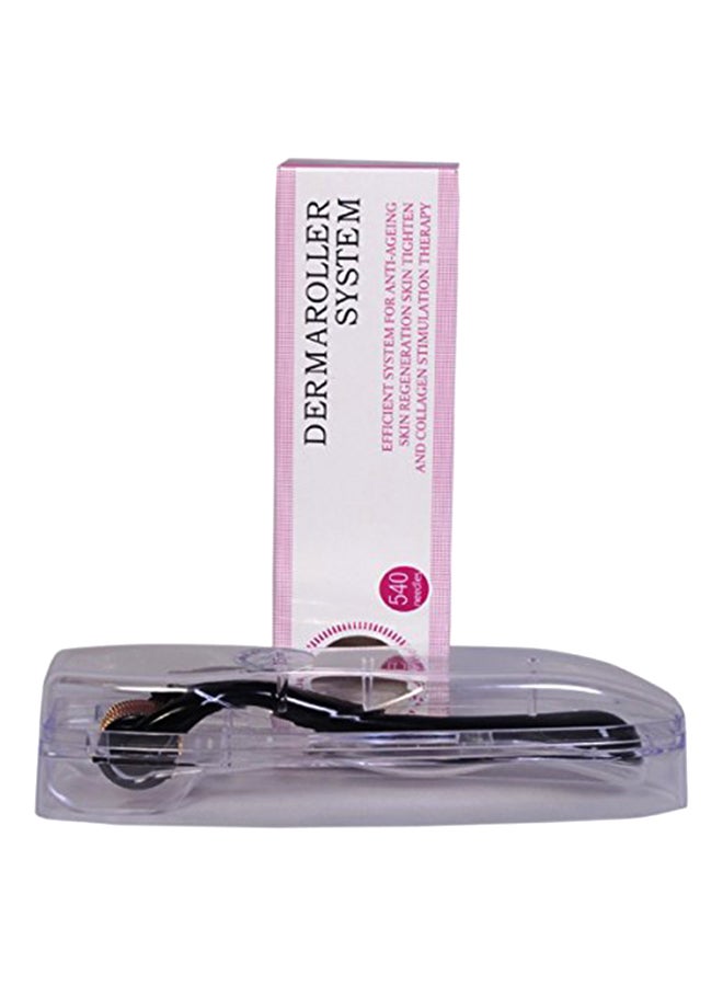 Derma Roller - 540-Piece Needles For The Treatment Of Wrinkles, Hair Loss And Baldness Black/Pink - Image 1