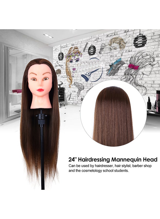 Generic Hairdressing Training Head Brown 24inch - Image 5