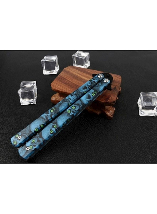 Generic Metal Butterfly Style Knife Trainer Tool Black/Blue - Image 4