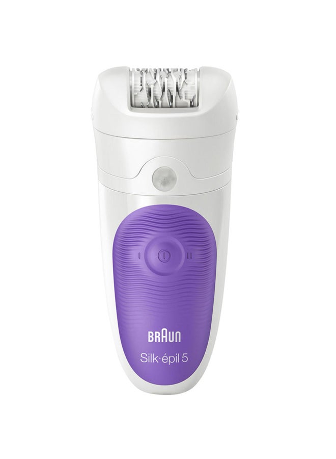BRAUN - Silk-Epil 5 Wet And Dry Cordless Epilator White/Purple - Image 1