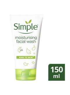 simple Moisturising Face Wash For Naturally Healthy Skin Soap Free 150ml  - Image 3
