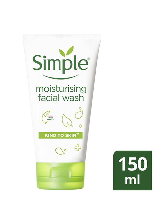 simple Moisturising Face Wash For Naturally Healthy Skin Soap Free 150ml - Image 3