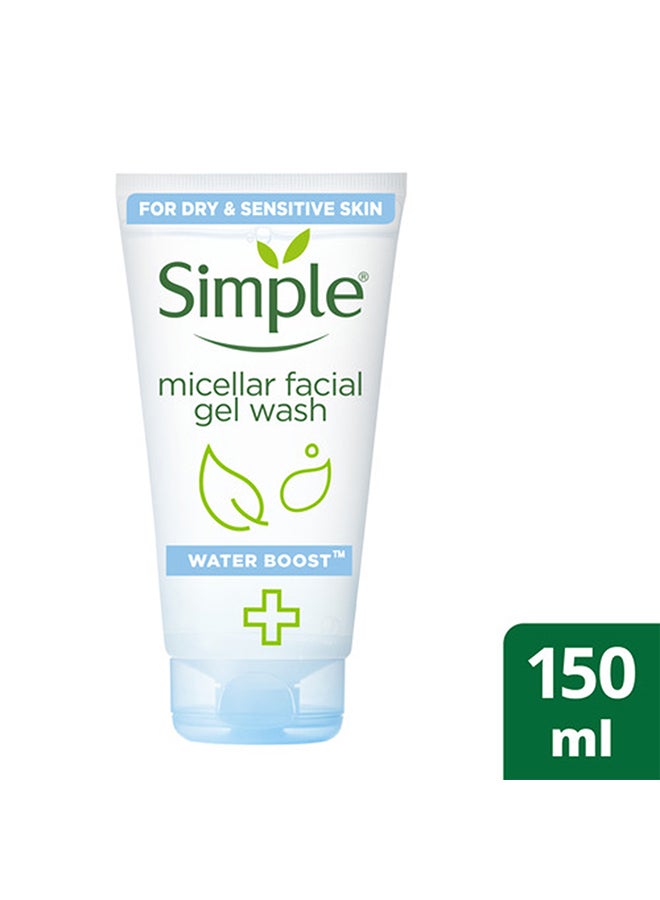 simple Waterboost Face Wash For Sensitive Skin Micellar Deeply Cleanses Skin 150ml - Image 3