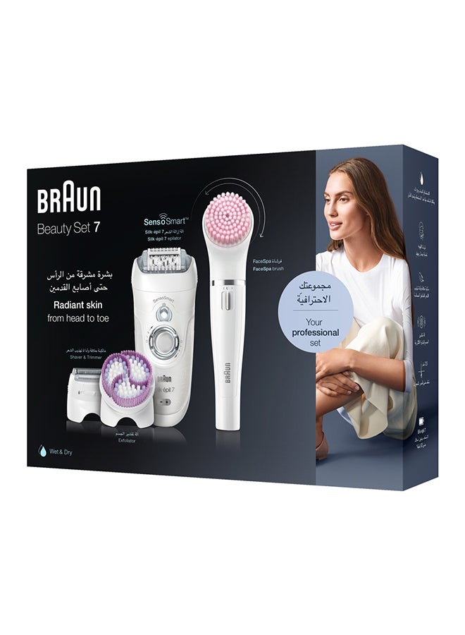 BRAUN - Silk-Epil 7 SES 7885 SensoSmart Beauty With 4 Attachments White - Image 1
