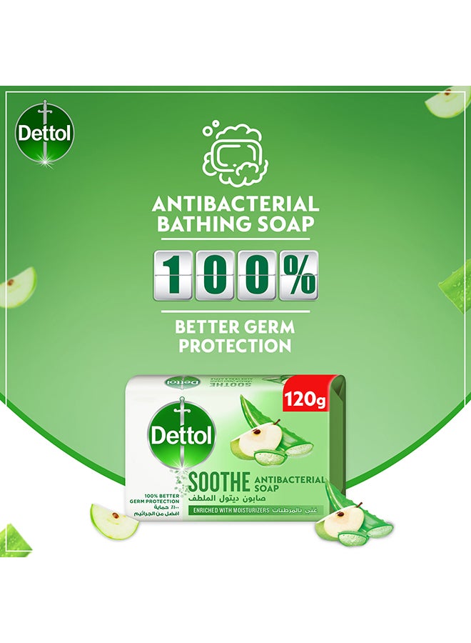 Dettol - Soothe Anti-Bacterial Bathing Soap Bar Aloe Vera And Apple Fragrance 120grams - Image 1