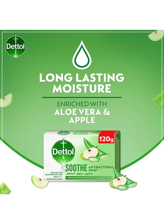 Dettol - Soothe Anti-Bacterial Bathing Soap Bar Aloe Vera And Apple Fragrance 120grams - Image 1