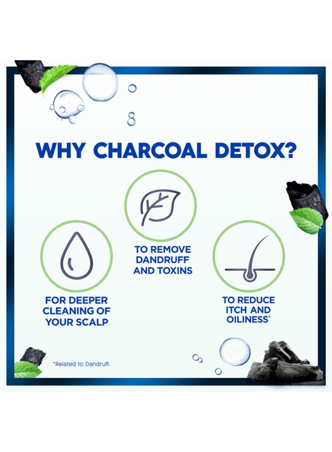 Head & Shoulders Charcoal Detox Anti-Dandruff Shampoo 600 + 400ml Pack of 2 White 600+400ml  - Image 5