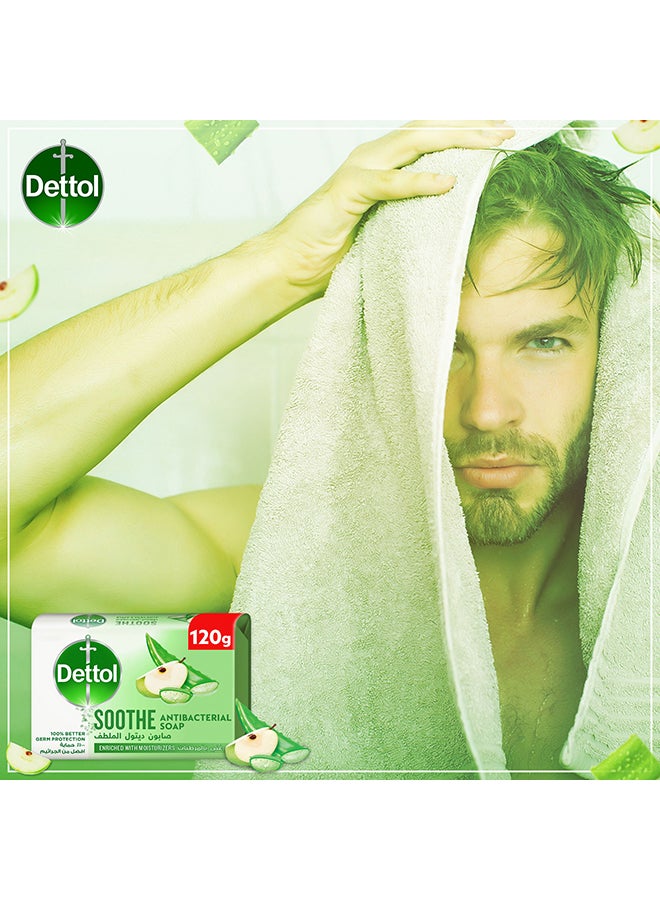 Dettol - Soothe Anti-Bacterial Bathing Soap Bar Aloe Vera And Apple Fragrance 120grams - Image 1