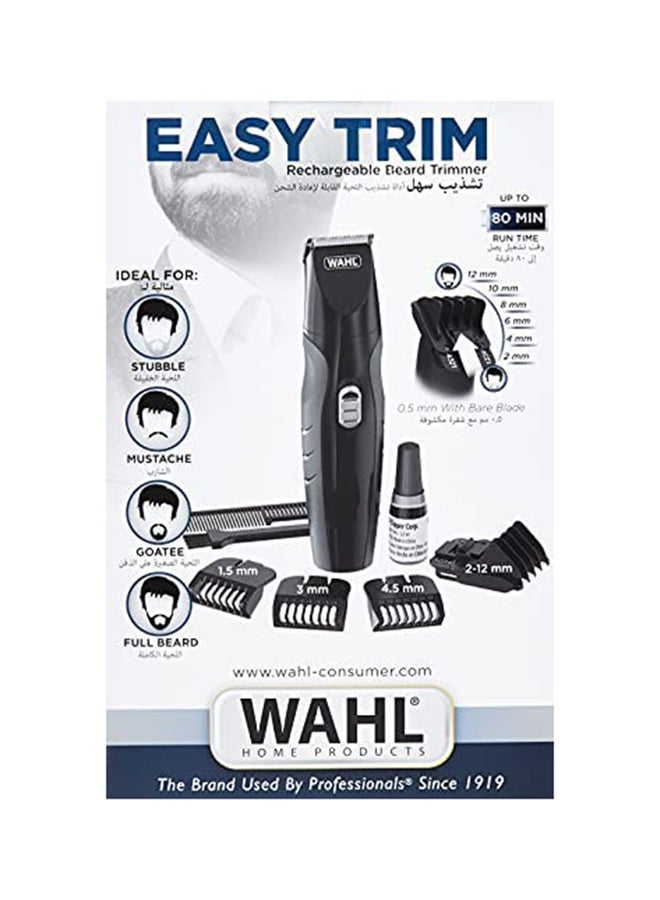 WAHL - Easy Trim, Rechargeable Beard Trimmer Black/Clear - Image 1