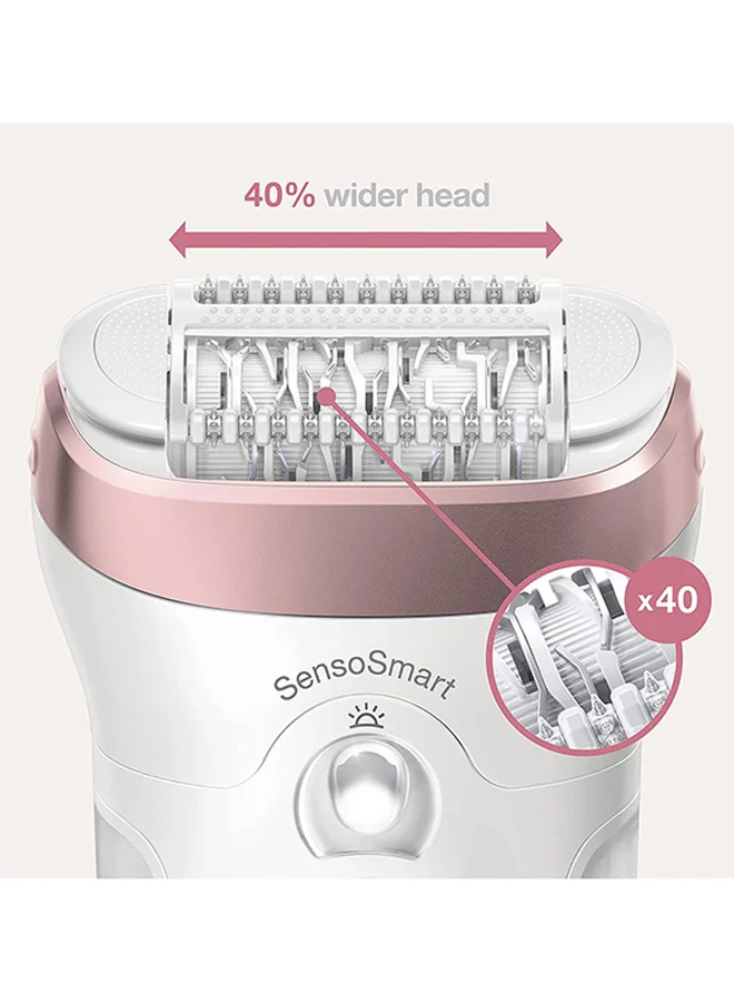 BRAUN Silk-Epil 9 9/980 SkinSpa SensoSmart Epilator Set White/ Rose Gold