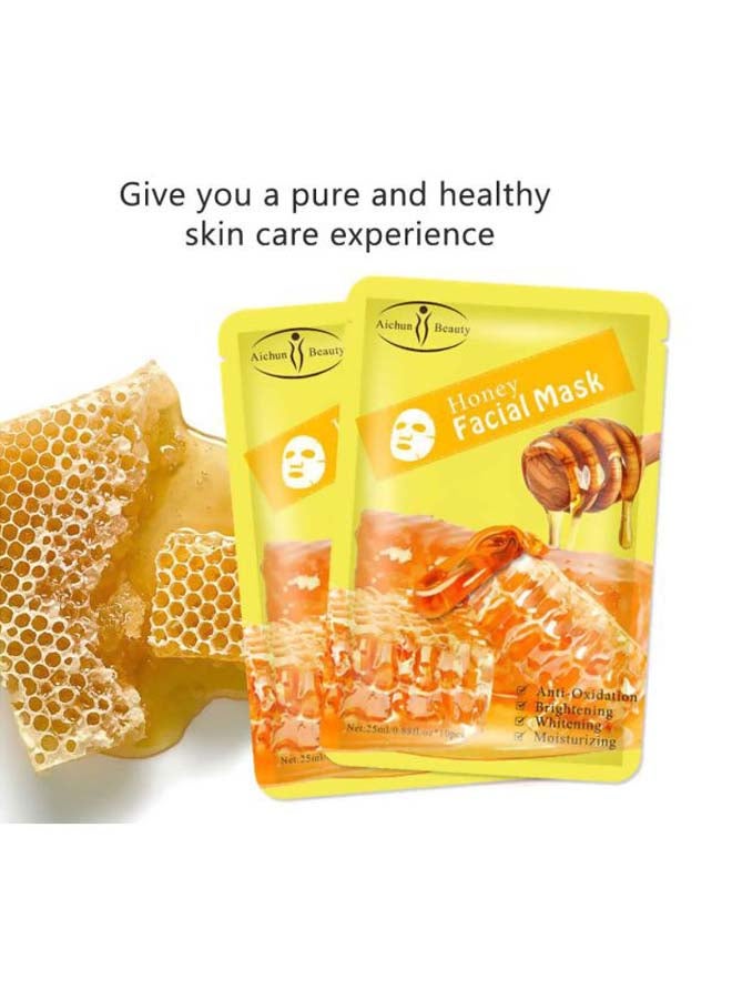 Aichun beauty - Pack Of 10 Honey Facial Mask Yellow 25 per pieceml - Image 1