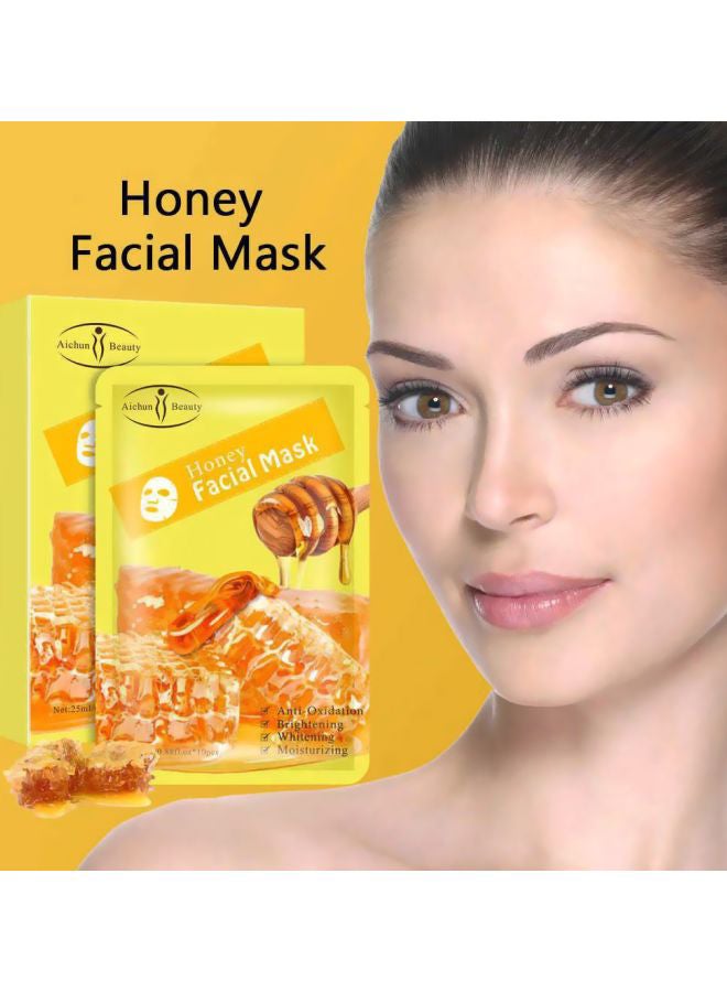 Aichun beauty - Pack Of 10 Honey Facial Mask Yellow 25 per pieceml - Image 1