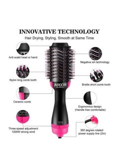 Ardor Professional One Step Hair Dryer & Volumizer Black/ Pink  - Image 2
