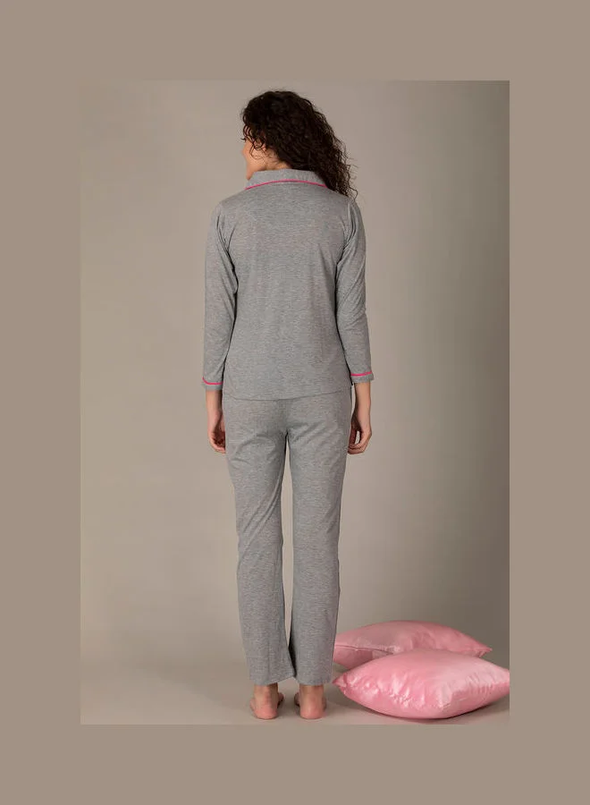 كلوفيا Button Me Up Shirt And Pyjama Set