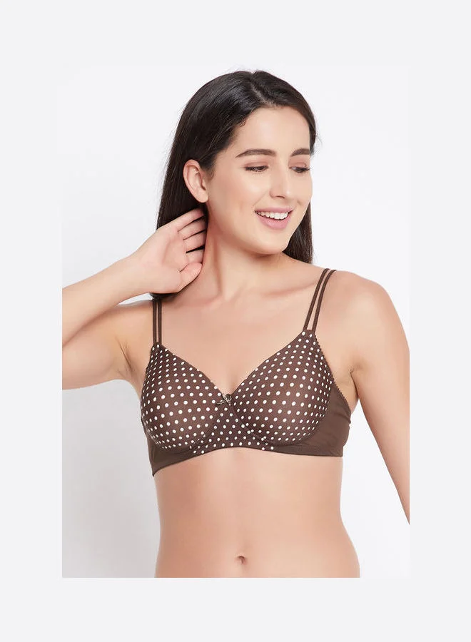 كلوفيا Padded Non-Wired Full Cup Polka Dot T-Shirt Bra