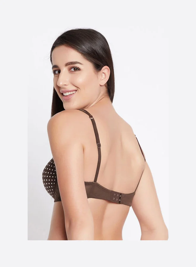كلوفيا Padded Non-Wired Full Cup Polka Dot T-Shirt Bra