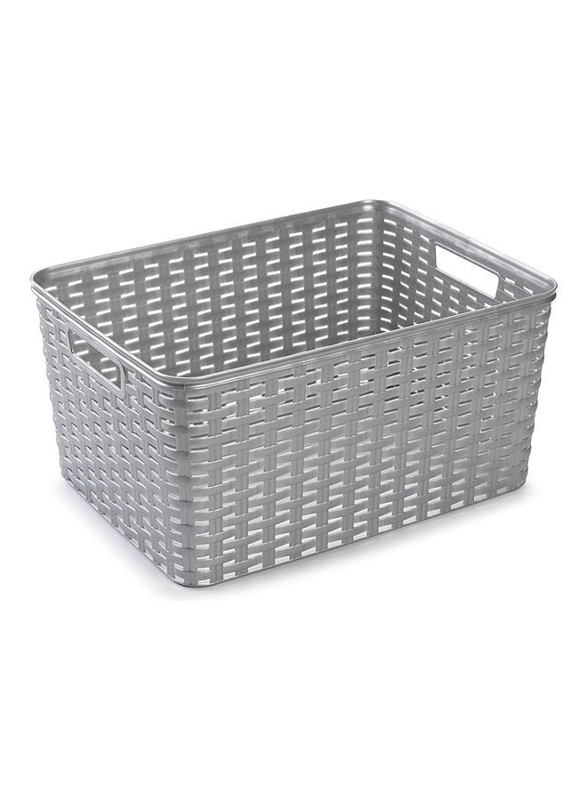 Plastic Forte - PLASTIC FORTE Rattan Basket Rattan Basket wicker 18 L 38 x 28 cm Assorted Color - Image 1