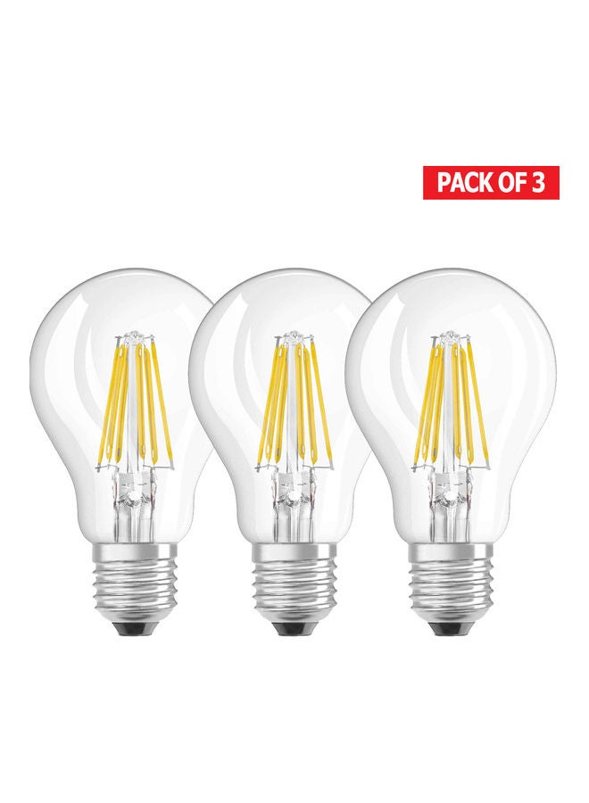 OSRAM 3-Piece Led Star Clas A 60 7W Screw Base 2700K E27 Filament Bulb Warm White - Image 1