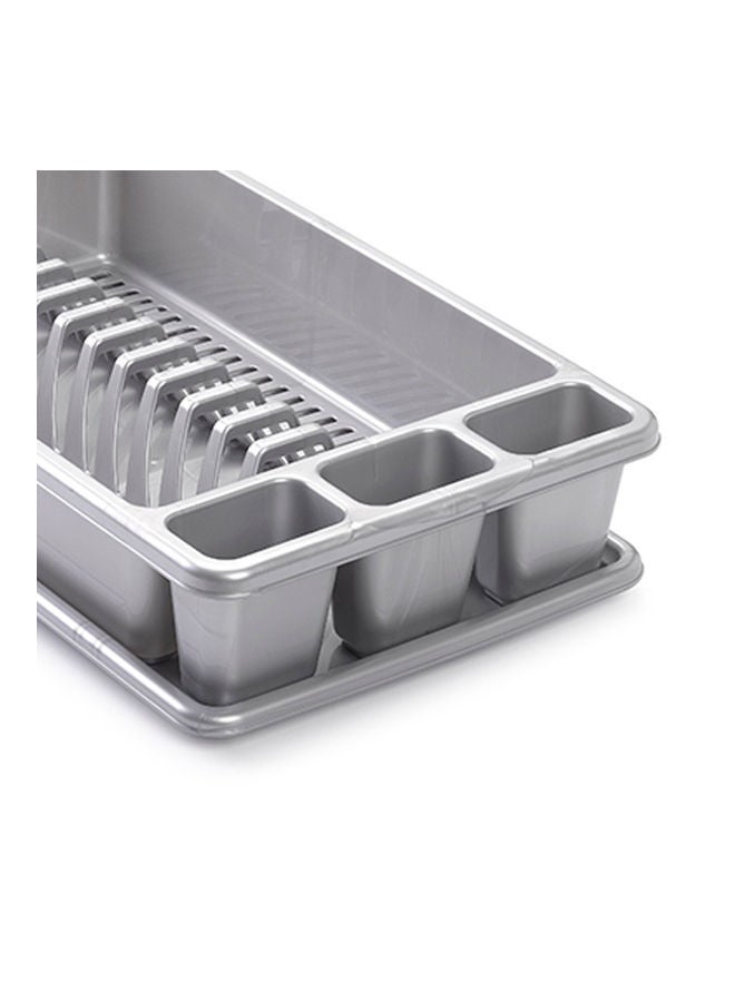 Plastic Forte Rectangular Dish Drainer Medium Silver 45cm - Image 2