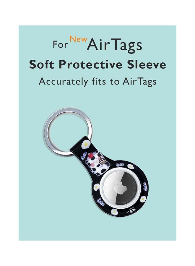 Theodor Silicone Protective Case Cover For Apple Airtags Wireless Tracker With Antilost Keyring Cute Kitten  - Image 2