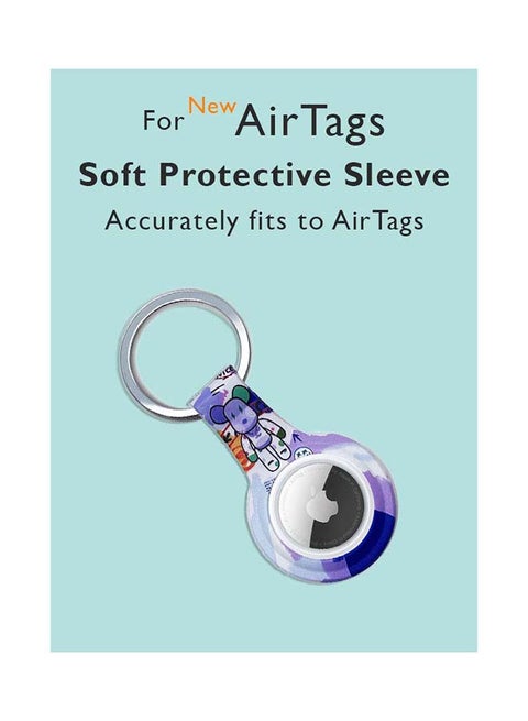 Silicone Protective Case Cover For Apple Airtags Wireless Tracker With Antilost Keyring Teddy 1
