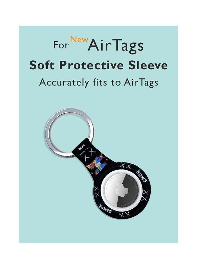 Theodor Silicone Protective Case Cover For Apple Airtags Wireless Tracker With Antilost Keyring Kaws  - Image 2