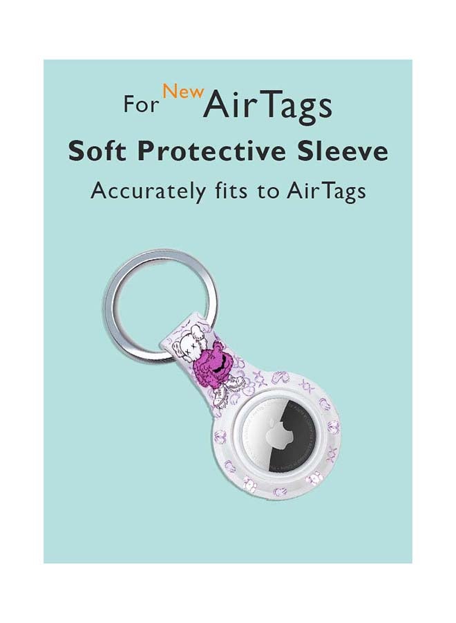 Silicone Protective Case Cover For Apple Airtags Wireless Tracker With Antilost Keyring Teddy 7