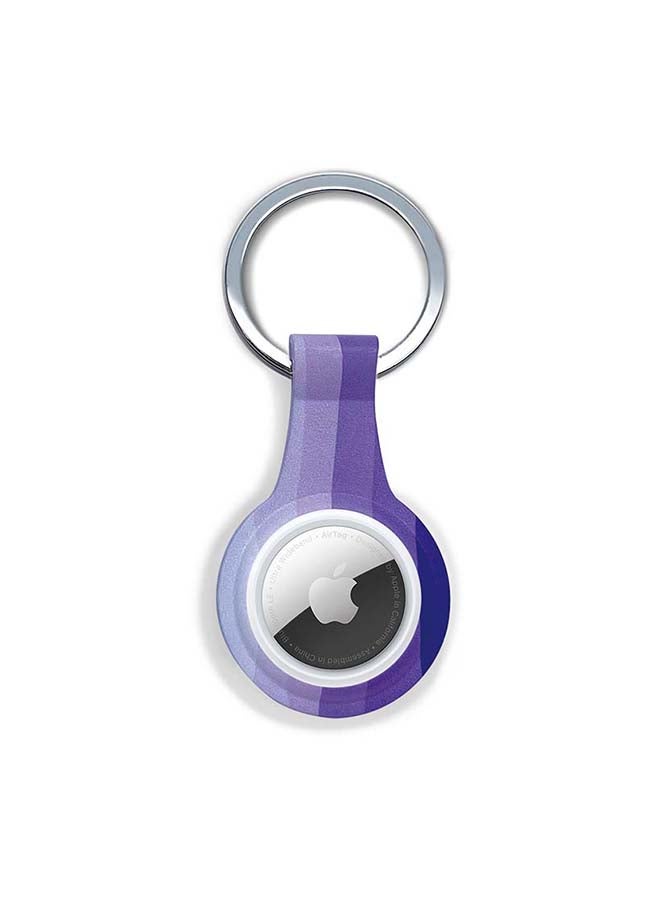Theodor Silicone Protective Case Cover For Apple Airtags Wireless Tracker With Antilost Keyring Purple  - Image 1