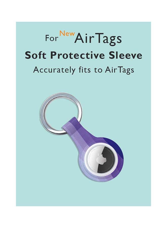 Theodor Silicone Protective Case Cover For Apple Airtags Wireless Tracker With Antilost Keyring Purple  - Image 2