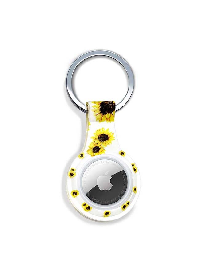 Theodor Silicone Protective Case Cover For Apple Airtags Wireless Tracker With Antilost Keyring Sunflower  - Image 1