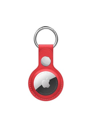 Leather Protective Case Cover For Apple AirTag Wireless Tracker With Antilost Keyring Red - v1638766592/N52082962A_1