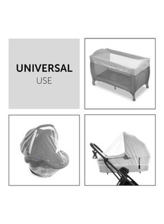 hauck Protect Me Universal Mosquito Net For Infant Car Seats, Prams, Pushchairs And Travel Cots, Insect Net With Elastic Edging, White  - Image 1