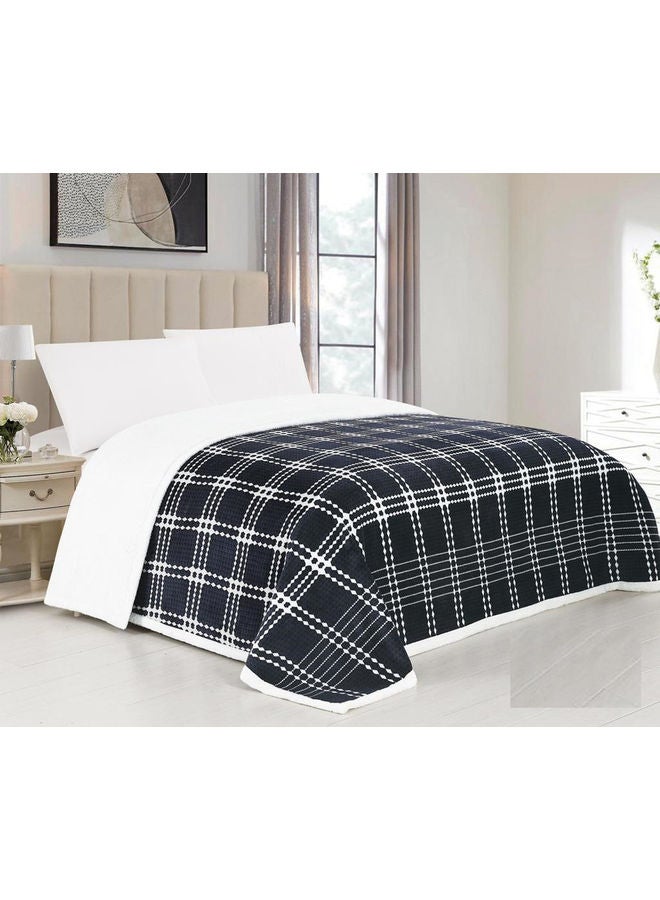 Hours Soft Blanket Velvet Dark Blue/White 200x220cm