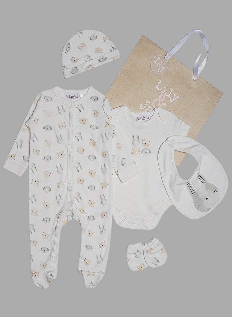 lily and jack - 5 Piece Baby Combo Set Cream - Image 1