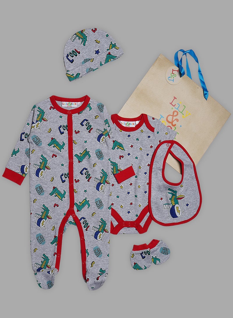 lily and jack - 5 Piece Baby Combo Set Grey - Image 1